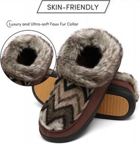 img 2 attached to Stay Cozy In Style: Mishansha Women'S Memory Foam Moccasin Slippers With Fleece Lining And Anti-Skid Rubber Sole