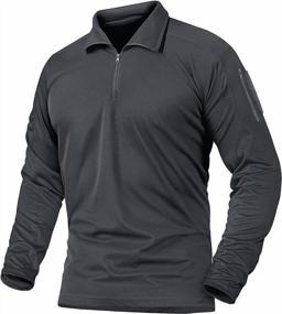 img 4 attached to Men'S Tactical Combat Polo Shirts - Long Sleeve Military Pullover For Outdoor Activities By CRYSULLY