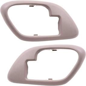 img 3 attached to Brock Replacement Inner Tan Door Handle Trim Bezels - Compatible with Pickup Escalade Tahoe Suburban Yukon