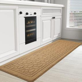img 1 attached to Color G Non-Skid Beige Kitchen Runner Rug: Machine Washable And Easy To Clean Floor Mat