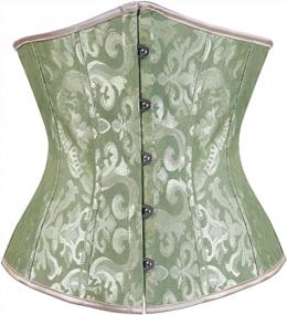 img 4 attached to Frawirshau Women'S Lace-Up Underbust Waist Trainer Corset - Boned For Perfect Posture And Hourglass Shape.