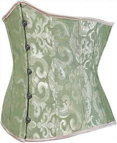 img 3 attached to Frawirshau Women'S Lace-Up Underbust Waist Trainer Corset - Boned For Perfect Posture And Hourglass Shape.