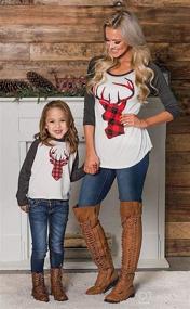 img 3 attached to 🦌 Stylish Matching Christmas Outfits: Mommy and Me Deer Print Blouse Tops for Festive Family Fashion