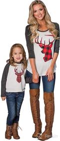 img 4 attached to 🦌 Stylish Matching Christmas Outfits: Mommy and Me Deer Print Blouse Tops for Festive Family Fashion