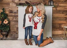 img 2 attached to 🦌 Stylish Matching Christmas Outfits: Mommy and Me Deer Print Blouse Tops for Festive Family Fashion