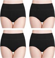 Logotipo de women's high waisted cotton underwear soft full briefs panties multipack for ladies