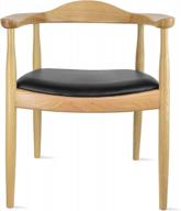 2xhome стулья для обеда в фермерском доме из цельного дуба с сиденьем из искусственной кожи - кеннеди президентское кресло с акцентом для кухни, столовой или офисной мебели (натуральный) логотип