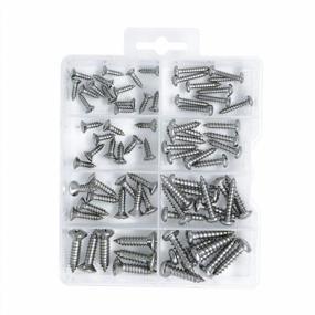 img 4 attached to 79-Piece Assortment Kit Of #6 To #12 304 Stainless Steel Sheet Metal Screws With Oval And Pan Heads By T.K.Excellent