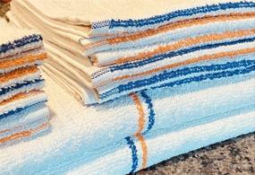 img 1 attached to AuthenticSeller 50 Pack Bar Mop Towels – Ultimate Cleaning Towels for Home & Industrial Use - 32 Oz Per Dz, 16 x 19 Inch, Absorbent & Durable (Blue & Gold Stripe)