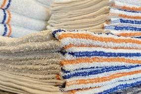 img 2 attached to AuthenticSeller 50 Pack Bar Mop Towels – Ultimate Cleaning Towels for Home & Industrial Use - 32 Oz Per Dz, 16 x 19 Inch, Absorbent & Durable (Blue & Gold Stripe)