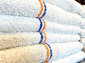 img 4 attached to AuthenticSeller 50 Pack Bar Mop Towels – Ultimate Cleaning Towels for Home & Industrial Use - 32 Oz Per Dz, 16 x 19 Inch, Absorbent & Durable (Blue & Gold Stripe)