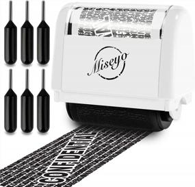 img 4 attached to Miseyo Identity Theft Protection Roller Stamp Set - White (6 Refill Ink Incleded)