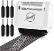 miseyo identity theft protection roller stamp set - white (6 refill ink incleded) logo