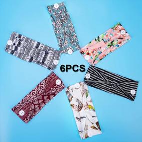 img 1 attached to Chalier 6 Pcs Nurse Headbands With Buttons For Mask Face Coverings Boho Headbands For Women Non Slip Hair Accessories Ear Protection Wraps Gifts