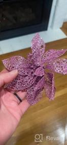 img 5 attached to Pack Of 10 Artificial Poinsettia Flowers, 20Cm In Length, Glittery Gold, Ideal For Xmas Tree Ornaments, Poinsettia Bushes, And Christmas Decorations