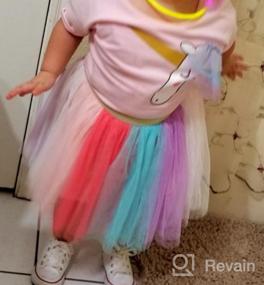 img 5 attached to Colorful Tutu Lace Skirts With Baby Girl Unicorn T-Shirt Top - Summer Fashion Outfits For Kids