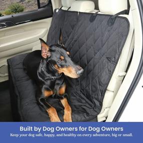 img 2 attached to Premium Black Extra Large Dog Seat Cover For Full Size Trucks And Large SUVs - 4Knines Without Hammock And Middle Seat Belt Capable - USA Company