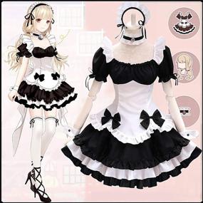 img 3 attached to Womens French Maid Lolita Cosplay Costume With Socks For Halloween And Anime Conventions By GRAJTCIN