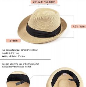 img 3 attached to DRESHOW Women Straw Fedora Sun Hat UPF 50+ Wide Brim Roll-Up Panama Beach Hat