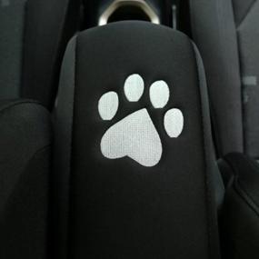 img 4 attached to Jeep Renegade Armrest Pad Center Console Cover (2015-2018) - Heavy Duty Neoprene With Dog Paw Logo Embroidered