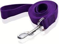 🐾 high-quality and long-lasting nylon dog leash - 4ft, 5ft, or 6ft length | perfect for walking and training medium to large dogs | 1 inch width | vibrant purple color logo