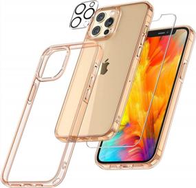 img 4 attached to Military Grade Shockproof Clear Slim Cover Case For IPhone 12 Pro Max 6.7 Inch With 2 Tempered Glass Screen Protectors + 2 Camera Lens Protectors, Non-Yellowing 3 In 1 Design