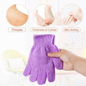 img 1 attached to Exfoliating Shower Gloves (16 Pcs) - Double Sided, Deep Clean Dead Skin For Spa Massage Beauty Skin Scrubber Bathing Accessories - 8 Multi-Colors