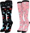 zmart knee high socks with funny skeleton nurse and american flag design - perfect novelty gift for x-ray technicians, doctors, and dentists logo