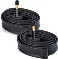 set of two 29-inch bike tubes with 2.125/2.4" width and av48mm long valve - compatible with 29" mtb tires sizes 2.125, 2.2, 2.25, 2.30, 2.35, and 2.4 inches logo