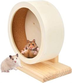img 4 attached to N/A - Silent Wooden Hamster Exercise Wheel for Hamsters, Gerbils, Mice, Guinea Pigs, and Other Small Pets - Enhance Your Pet's Exercise Experience!