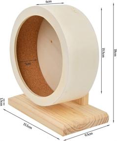 img 3 attached to N/A - Silent Wooden Hamster Exercise Wheel for Hamsters, Gerbils, Mice, Guinea Pigs, and Other Small Pets - Enhance Your Pet's Exercise Experience!