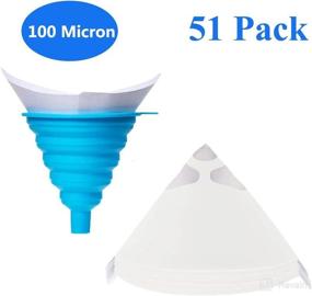 img 4 attached to Terberl 50Pack Paint Cone Strainers with 1 Silicone Funnel 🎨 - 100 Micron Filter - Ideal for Automotive, Spray Guns, Arts Crafts