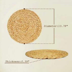 img 3 attached to HNCmua Round Water Hyacinth Wicker Placemats Set Of 4 - Woven Placemats, Seagrass Placemats, Table Mats, Diameter 13.78 Inches