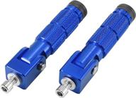 motoforti 1 pair 8mm aluminum alloy universal motorcycle folding rearsets rear footrest footpeg pedal peg bike cycling blue logo