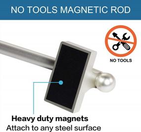 img 3 attached to Adjustable Magnetic Curtain Rods (2 Pack) With Petite Ball Ends For Metal Doors And Appliances - Top And Bottom Multi-Use, 16-28 Inch, 1/2 Inch Diameter, Nickel Finish By H.VERSAILTEX