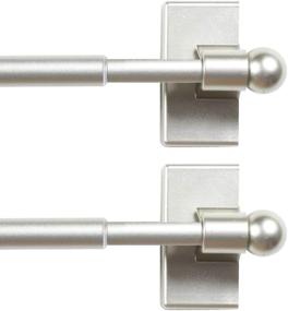 img 4 attached to Adjustable Magnetic Curtain Rods (2 Pack) With Petite Ball Ends For Metal Doors And Appliances - Top And Bottom Multi-Use, 16-28 Inch, 1/2 Inch Diameter, Nickel Finish By H.VERSAILTEX