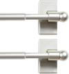 adjustable magnetic curtain rods (2 pack) with petite ball ends for metal doors and appliances - top and bottom multi-use, 16-28 inch, 1/2 inch diameter, nickel finish by h.versailtex logo