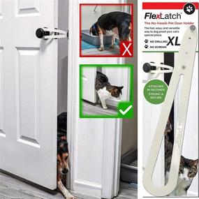 img 4 attached to 🚪 FlexLatch Cat Door Holder Latch: Extra Large Alternative for Cats and Dogs - Secure, Easy Installation for Litter & Food Safety. Baby Proof, No Measuring Needed!