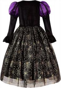 img 2 attached to Хеллоуинское платье ведьмы-паука для девочек от ReliBeauty - жуткий стиль, который очарует всех!