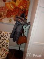 img 1 attached to Vlush Gray Wooden Coat Rack: Freestanding Holder With 8 Hooks For Clothes, Hats, Scarves, Handbags, And Umbrellas review by Linda Porter