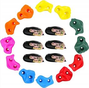 img 3 attached to Perantlb Ninja Tree Climbing Holds For Kids - 6 Ratchet Straps, Outdoor Obstacle Course & Carry Bag!
