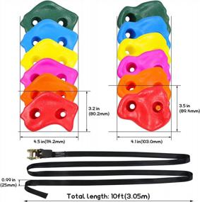 img 1 attached to Perantlb Ninja Tree Climbing Holds For Kids - 6 Ratchet Straps, Outdoor Obstacle Course & Carry Bag!