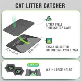 img 2 attached to Hompet Durable Cat Litter Box Mat for Floor, Extended Blank Holder, Honeycomb Double Layer Sifting Design, Large Size Easy Clean Kitty Litter Trapping Mat, Waterproof/Urine Litter Catcher Pad - Enhanced SEO