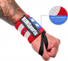 img 3 attached to Premium Wrist Straps For Gym, Powerlifting & Bodybuilding: RIMSports American Flag Wrist Wraps - Best Weightlifting Wrap For Women & Men!