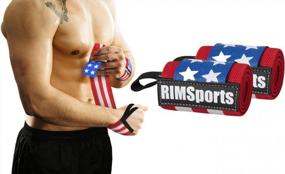 img 4 attached to Premium Wrist Straps For Gym, Powerlifting & Bodybuilding: RIMSports American Flag Wrist Wraps - Best Weightlifting Wrap For Women & Men!