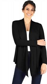 img 4 attached to Women'S Reg & Plus Size Lightweight Long Sleeve Open Front Cardigan By Simlu
