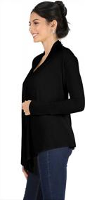 img 2 attached to Women'S Reg & Plus Size Lightweight Long Sleeve Open Front Cardigan By Simlu