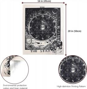 img 3 attached to 🌙 AWAYTR Set of 3 Tarot Tapestry Wall Hanging Decor - Star, Sun, and Moon Tarot Card Tapestries - Bohemian Room Decoration in Black and White - 20x16 inches