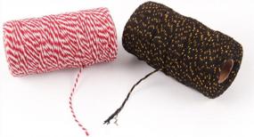 img 3 attached to Colorful Cotton Twine Set - 2 Pieces For DIY Crafts And Gift Wrapping: Perfect Decorative Bakers Twine