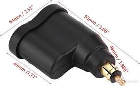 img 3 attached to 🔌 Qiilu Motorcycle Dual USB Charger Adapter: 12-24V 3.3A Power Adapter & Cigarette Lighter Socket for Hella DIN Plug